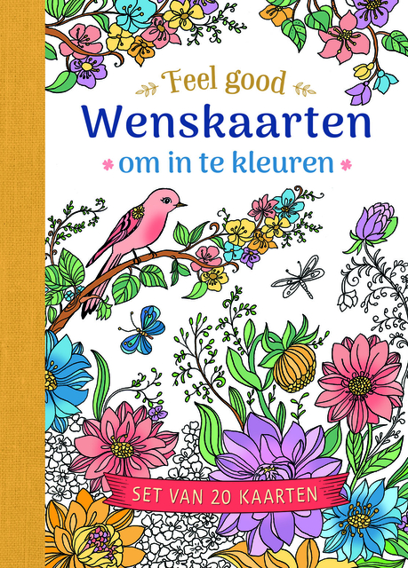 Wenskaarten Deltas Feel good om in te kleuren 20 stuks