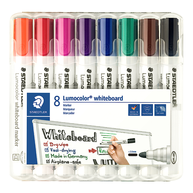 Whiteboardmarker Staedtler Lumocolor 351 set à 8 stuks assorti