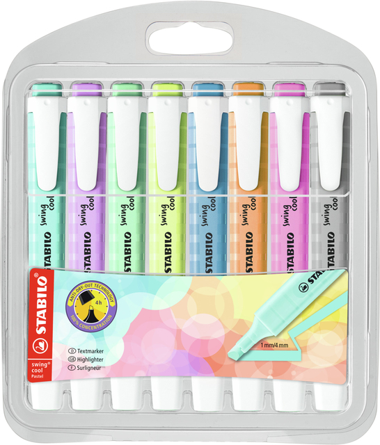 Markeerstift STABILO Swing cool 275/8 pastel assorti etui à 8 stuks