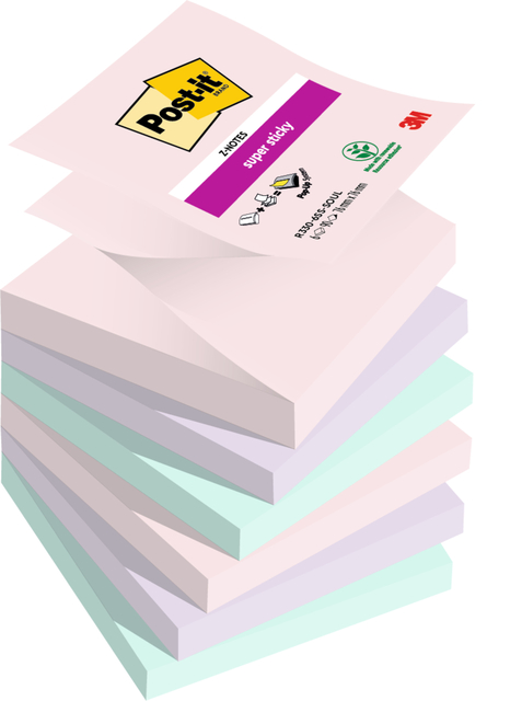 Memoblok Post-it Z-Notes R330 Super Sticky 76x76mm Soulful