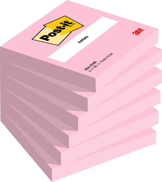 Memoblok Post-it 654 76x76mm roze