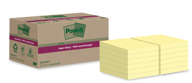 Memoblok Post-it 622 RSS12CY 47,6×47,6mm canary yellow