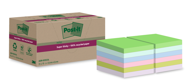 Memoblok Post-it 622 RSS12COL 47,6×47,6mm colour