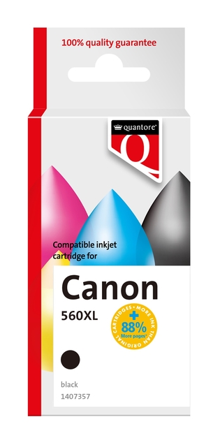 Inktcartridge Quantore alternatief tbv Canon PG560XL zwart