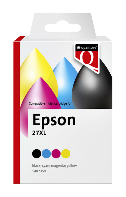 Inktcartridge Quantore alternatief tbv Epson 27XL zwart+3kleur