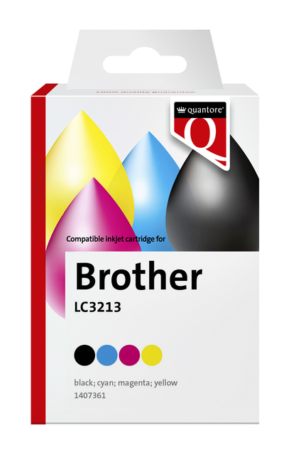 Inktcartridge Quantore alternatief tbv Brother LC3213 zwart + 3 kleuren