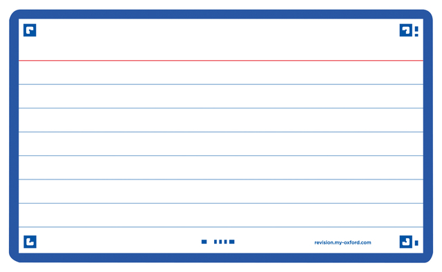 Flashcard Oxford 2.0 75x125mm 80vel 250gr lijn blauw