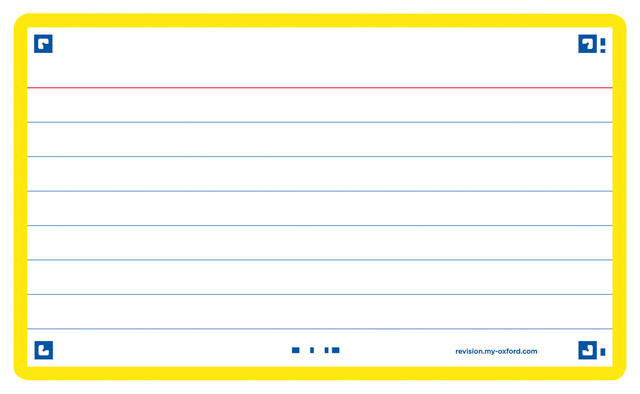 Flashcard Oxford 2.0 75x125mm 80vel 250gr lijn geel