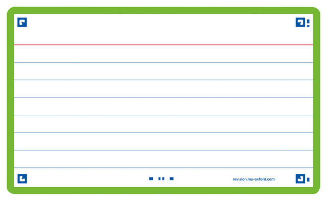 Flashcard Oxford 2.0 75x125mm 80vel 250gr lijn groen