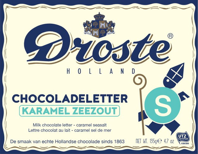 Chocoladeletter Droste melk karamel zeezout “S” 135gr