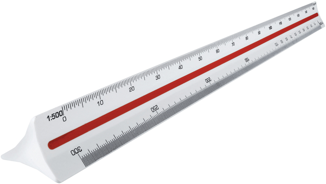 Schaalstok Maped driehoekig 1:500/1000/1250/1500/2000/2500