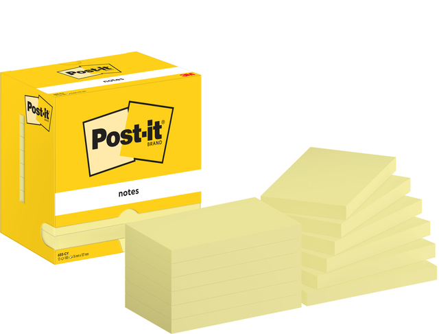 Memoblok Post-it 655 76x127mm geel