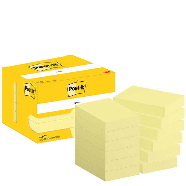 Memoblok Post-it 656 51x76mm canary yellow