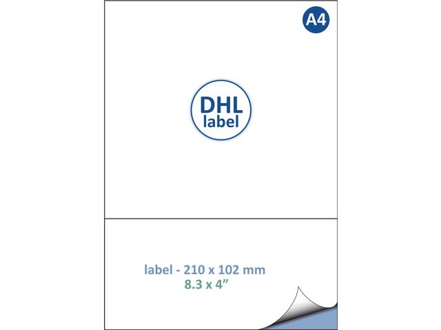 Retourlabel DHL IEZZY A4 1.000 vel 210x102mm 1000 labels