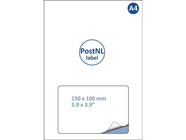 Retourlabel PostNL IEZZY A4 1.000 vel 150x100mm 1000 labels