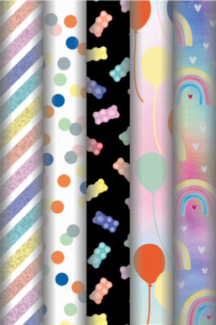 Inpakpapier Stewo Bright Fun 200x70cm assorti