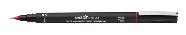 Fineliner Uni-ball Pin 0.5mm rood 12 stuks