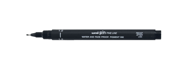 Fineliner Uni-ball Pin 1.2mm zwart