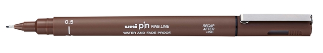 Fineliner Uni-ball Pin 0.5mm sepia 12 stuks