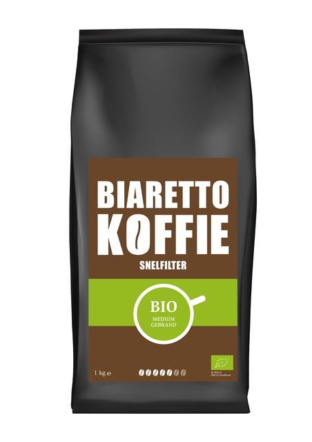 Koffie Biaretto snelfiltermaling regular biologisch 1000 gram