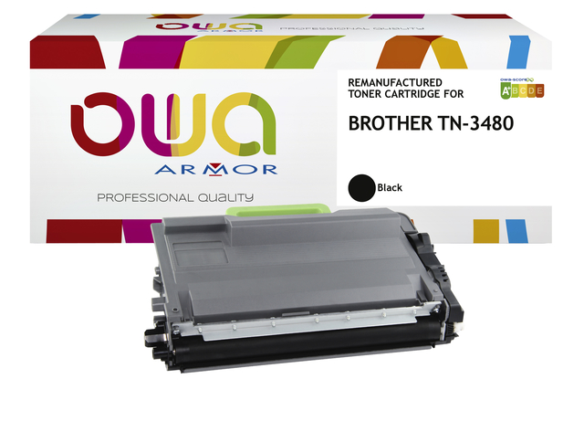 Toner OWA alternatief tbv Brother TN-3480BK zwart