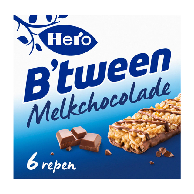 Tussendoortje Hero B’tween melkchocolade 6pack reep 25gr