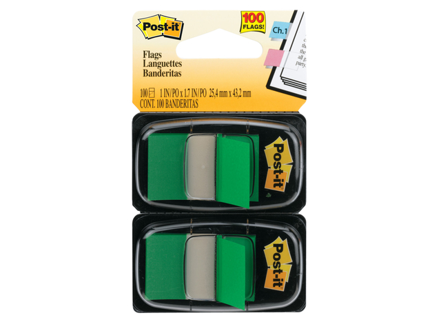 Indextabs 3M Post-it 680 25.4×43.2mm duopack groen