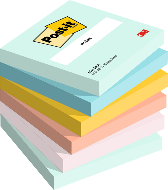 Memoblok 3M Post-it 654 76x76mm Beachside Colour