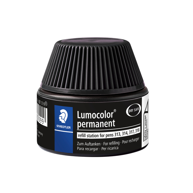 Viltstiftvulling Staedtler Lumocolor permanent 15ml zwart