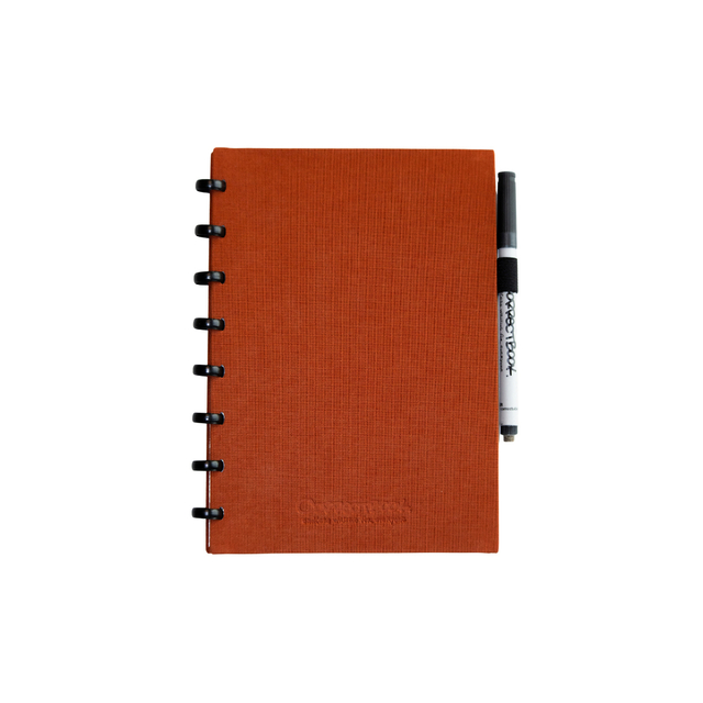 Notitieboek Correctbook A5 lijn 40blz linnen rusty red