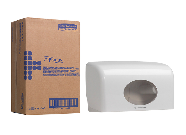 Toiletpapierdispenser Aquarius duo voor kleine rollen wit 6992