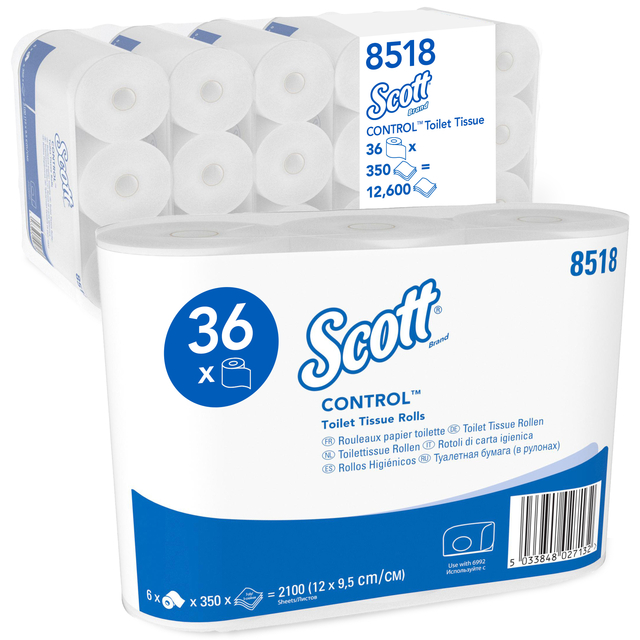 Toiletpapier Scott Control 3-laags 350vel wit 8518