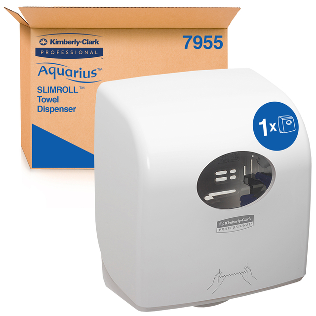 Handdoekroldispenser Aquarius Slimroll wit 7955