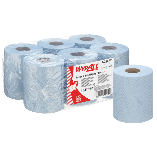 Poetsrol WypAll L10  1-laags 18,3cm106m 280vel blauw 6220