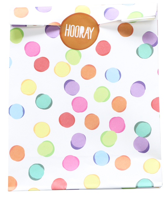 Uitdeelzakjes Haza Festive Colors met stickers 6 stuks