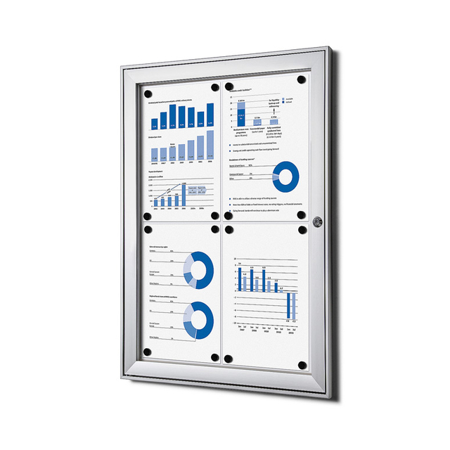 Vitrinebord Quantore luxe 4x A4 zilver