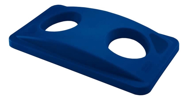 Deksel Rubbermaid Slim Jim Vented inwerpopening voor flesjes en blikjes blauw