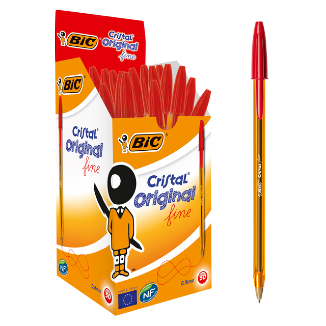 Balpen Bic Cristal fijn rood