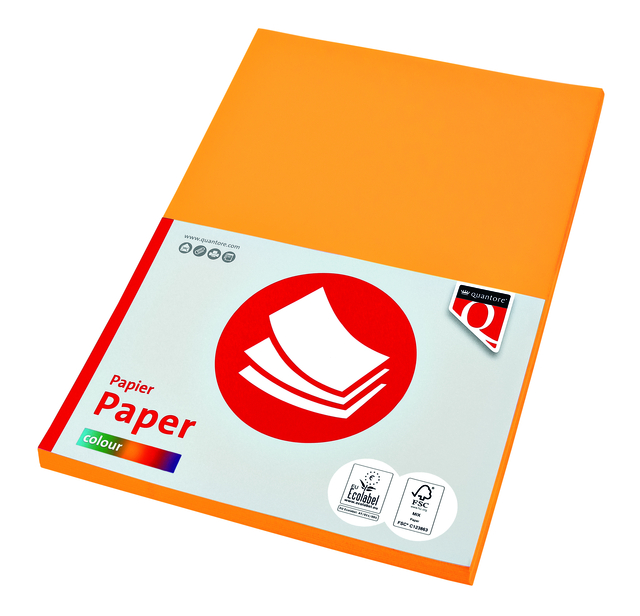 Kopieerpapier Quantore Colour A4 160gr diepgeel 50vel