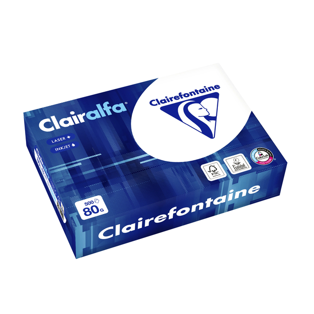 Kopieerpapier Clairefontaine Clairalfa A5 80gr wit 500vel