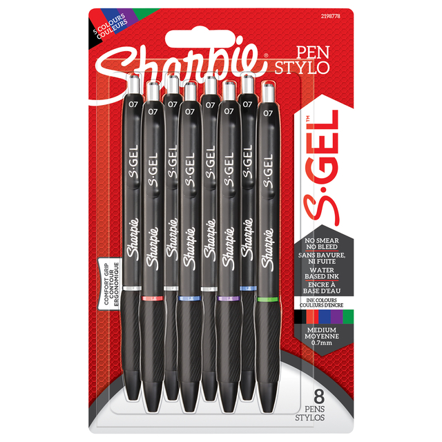 Gelschrijver Sharpie S-gel medium assorti blister à 8 stuks