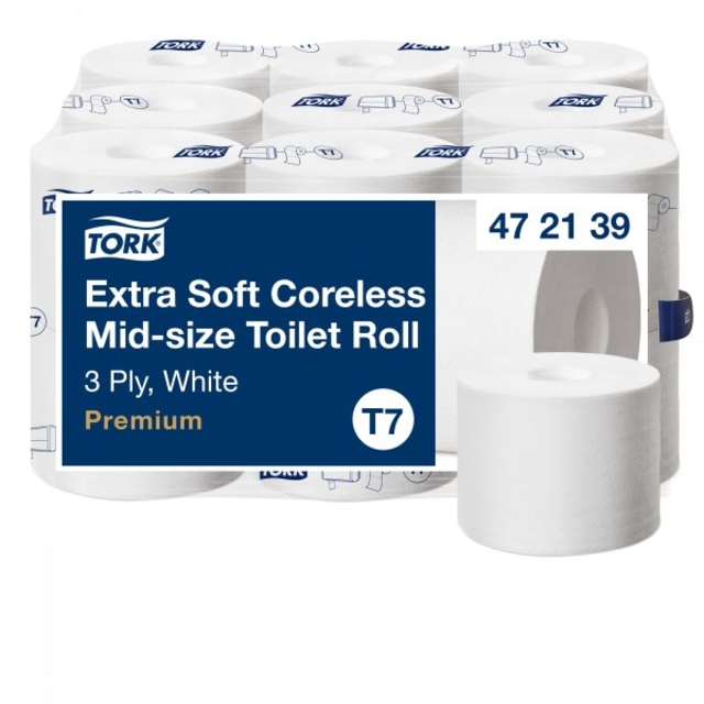 Toiletpapier Tork Mid-size T7 premium 3-laags 550vel wit 472139