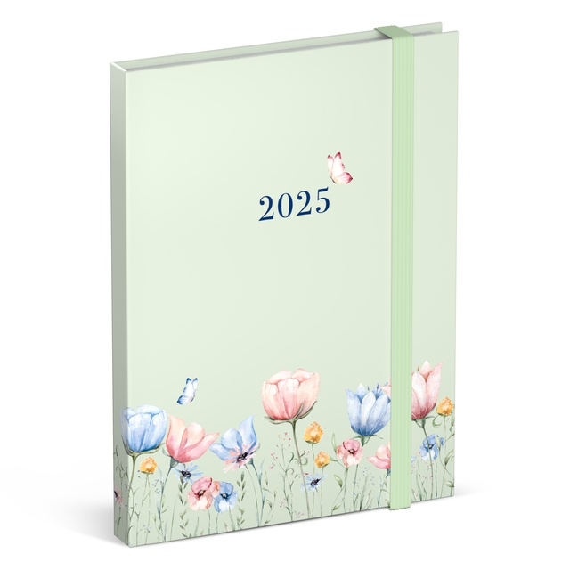 Agenda 2025 Lannoo Flowers watercolour green 7dagen/2pagina’s