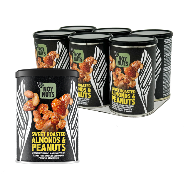 Pinda’s NoyNuts gesuikerd en gebrand met amandelen blik 135 gram