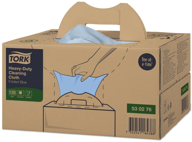 Reinigingsdoek Tork Heavy-Duty XL W7 Handy Box 120 doeken blauw 530276