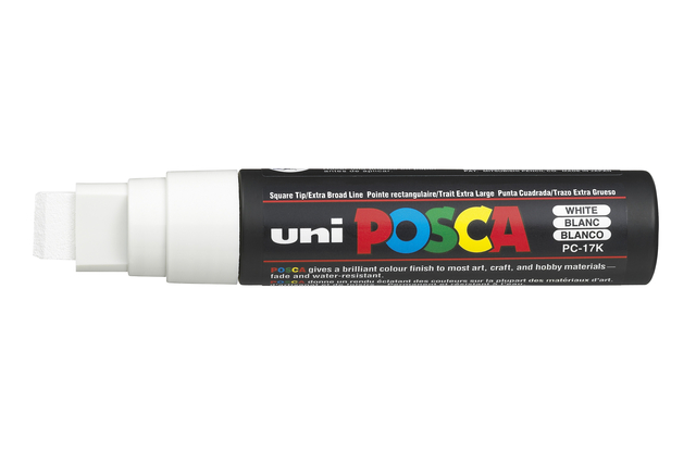 Verfstift Posca PC17K extra breed rechthoek wit