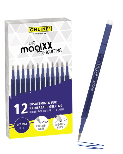 Gelschrijvervulling Online Magixx 0.7mm blauw doos à 12 stuks