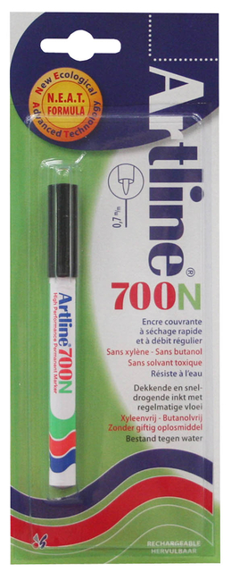 Viltstift Artline 700 rond 0.7mm zwart blister à 1 stuk