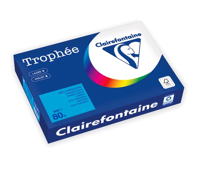 Kopieerpapier Trophée A4 80gr caribenblauw 500vel