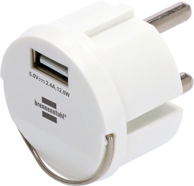 Stopcontactadapter Brennenstuhl USB A 2.4A wit